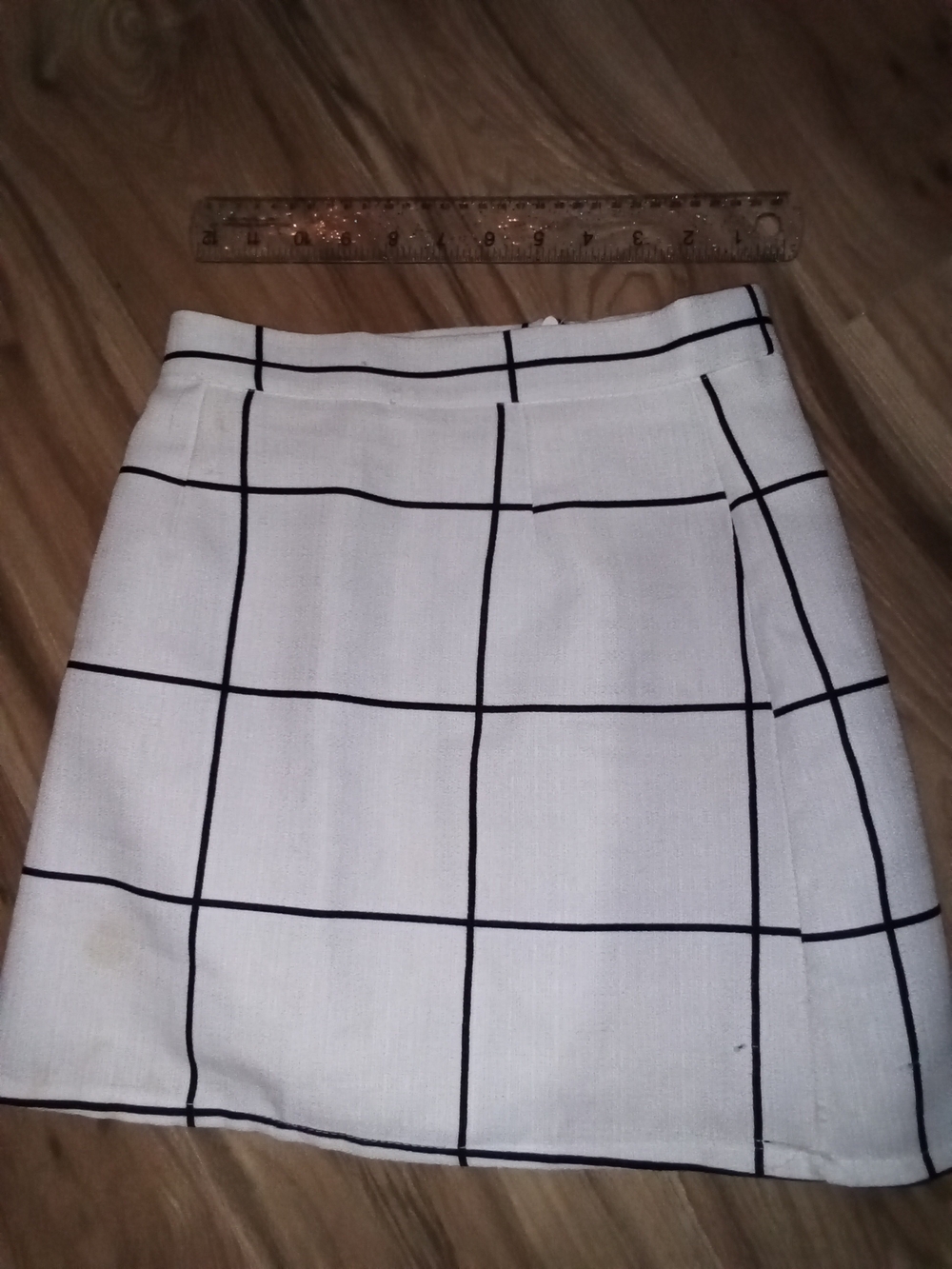 White Windowpane Mini Skirt - FUQI Fashion
